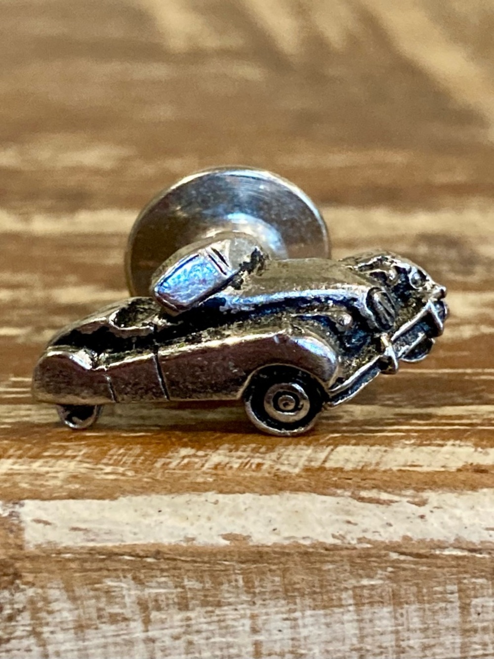 Vintage Silver-Tone Car Lapel Pin - Picture 1 of 15